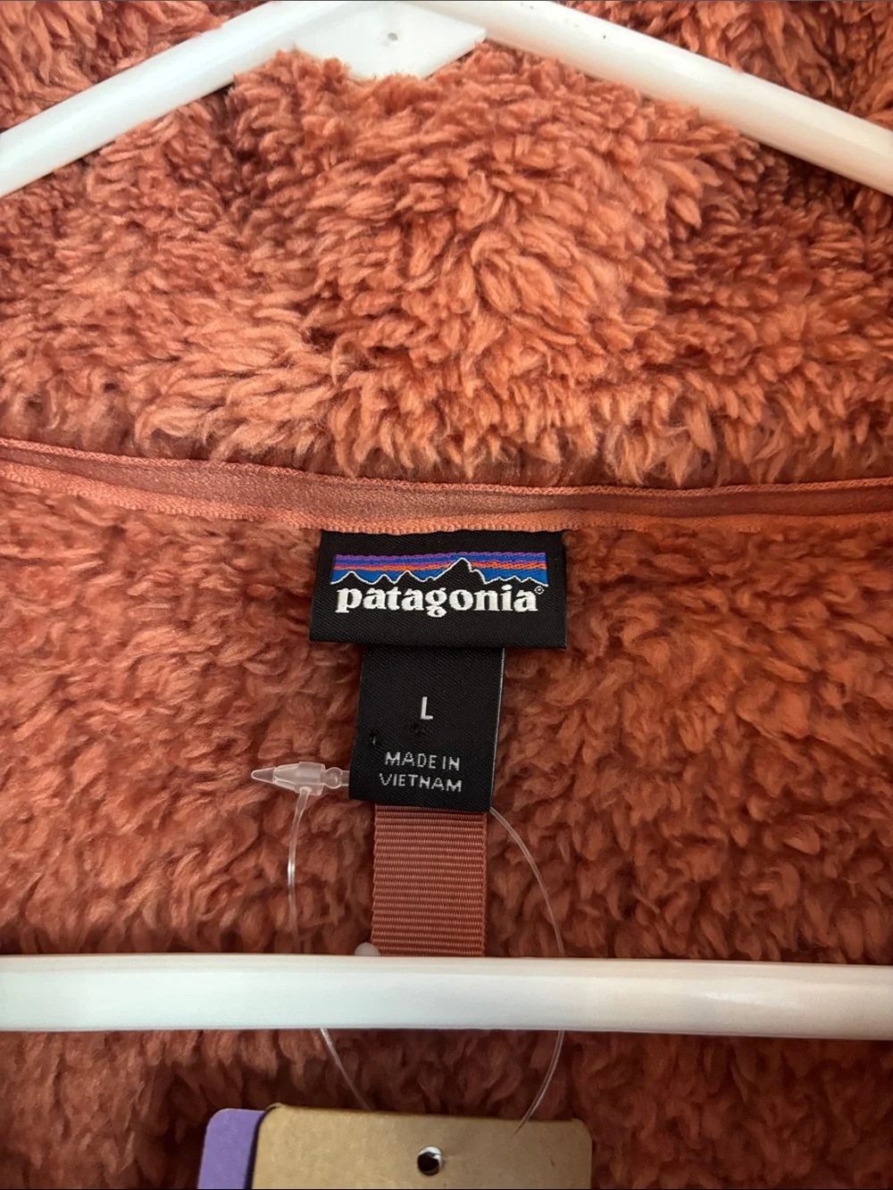 Patagonia Los Gatos 1/4 zip fuzzy Quarter-Zip Fleece Pullover Rust Peach Women L